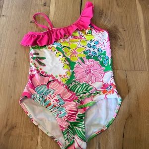 Lily Pulitzer Girls One Shoulder Swimsuit